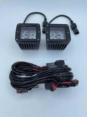 Two 24W Cree LED Pod Lights with Full Wiring Harness and Switch
